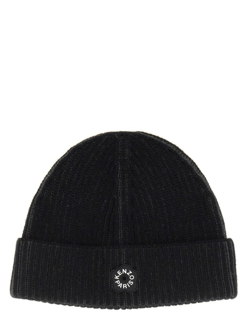 Kenzo Ribbed Beanie Hat With Folded Cuff