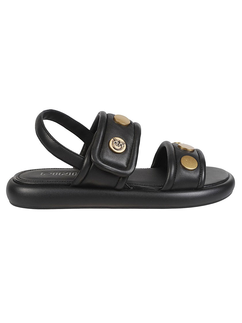 Pinko Fiona 01 Black Studded Leather Sandals