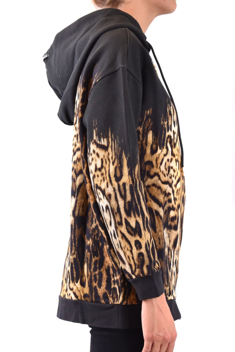 Roberto Cavalli Multicolor Animal Print Sweatshirt With Gold-Tone Zipper