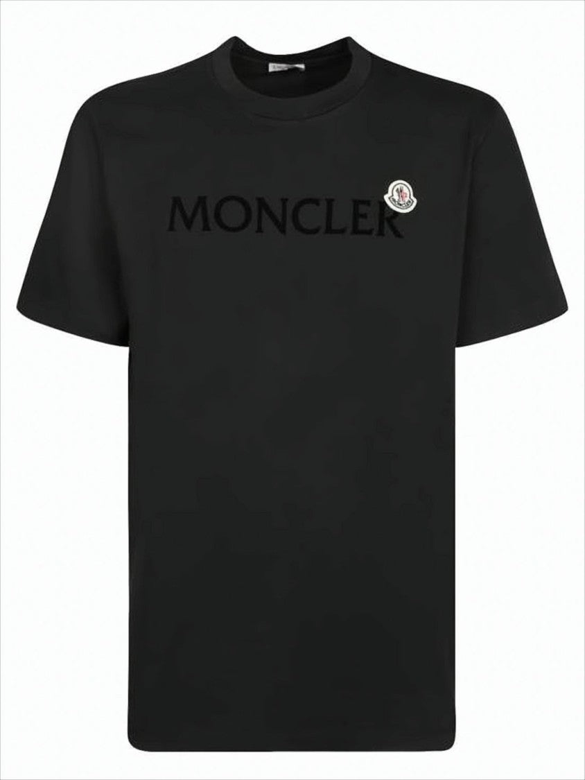 Moncler Regular-Fit Black Cotton T-Shirt With Embossed Logo