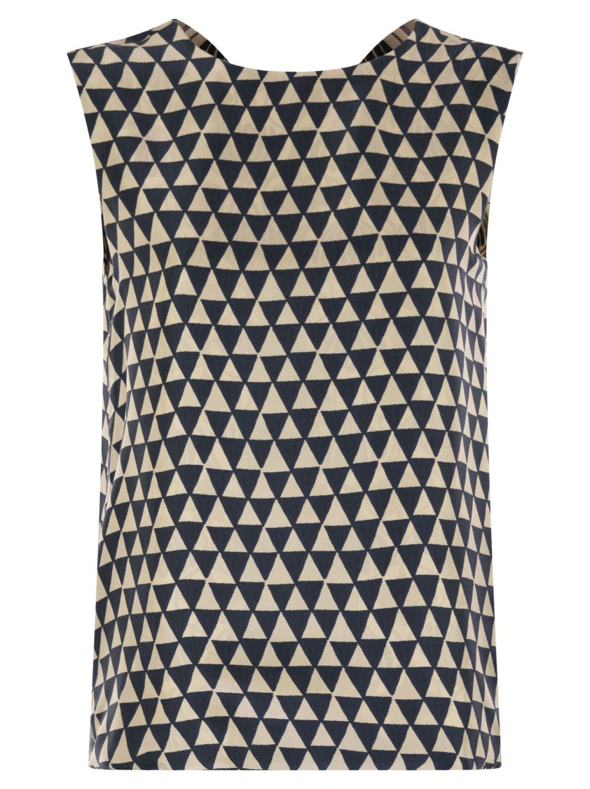 Max Mara Timetop - Reversible Printed Silk Top