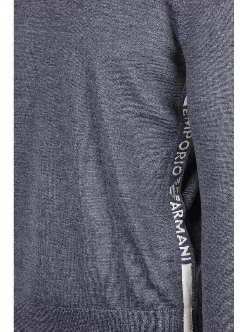 Emporio Armani Classic Crew Neck Sweater In Fine-Knit Virgin Wool