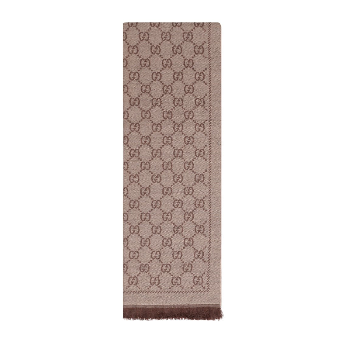 Gucci Gg Jacquard Pattern Knitted Scarf