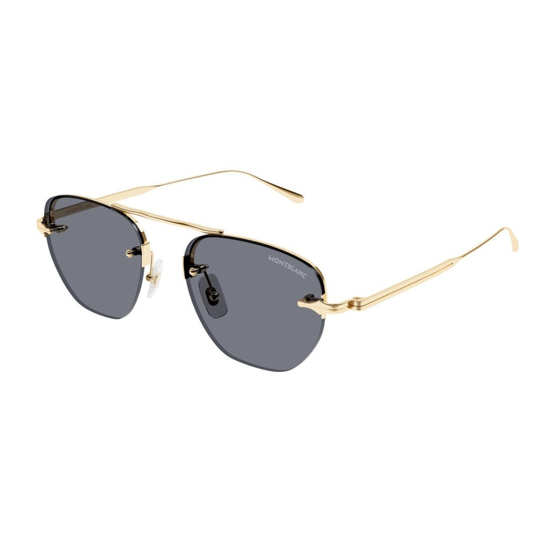 Montblanc Gold Mb0404s Nib Geometric Metal Sunglasses