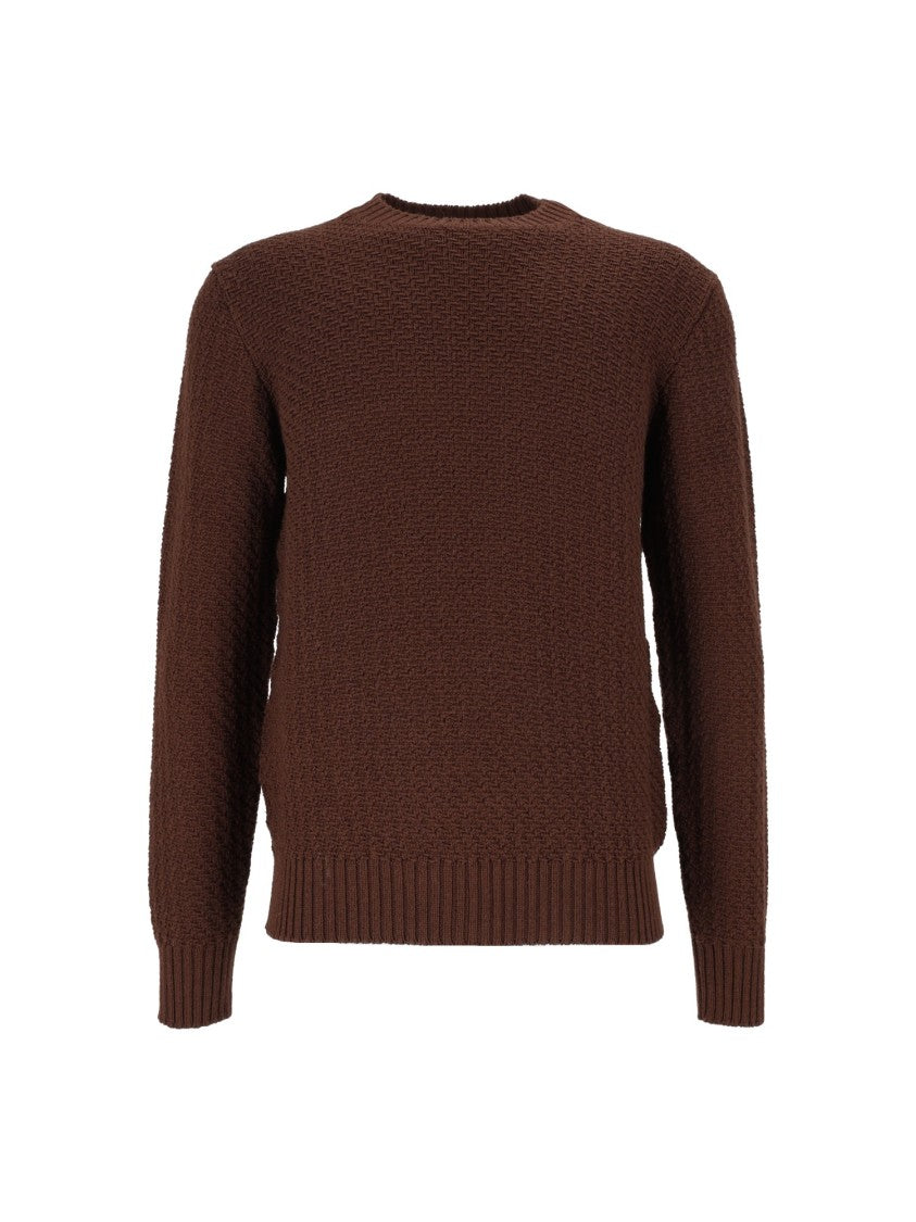 Circolo 1901 Textured Short Crewneck Wool Sweater