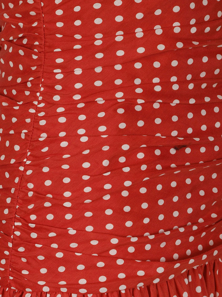 Matteau Gathered Drop Polka Dot Dress