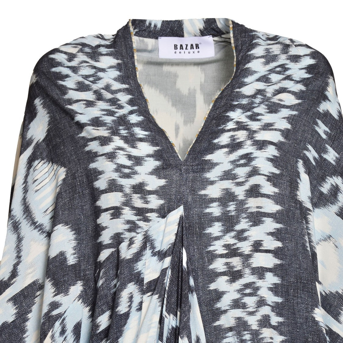 Bazar Deluxe Long Dress In Blue Printed Viscose