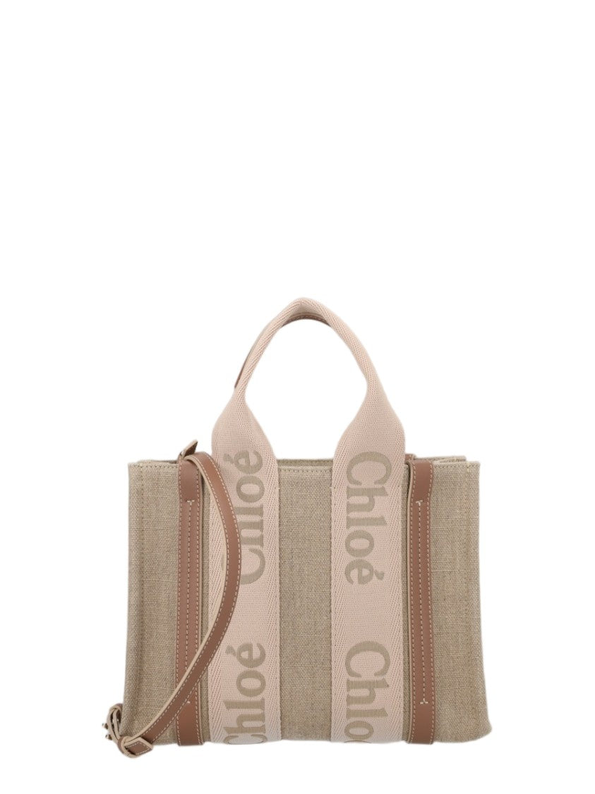 Chloé Beige Textured Rectangular Tote Bag