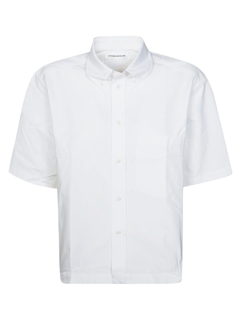 Victoria Beckham White Cropped Boxy Shirt