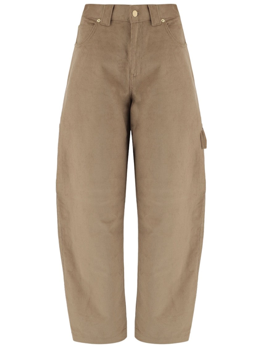 Darkpark Textured Ribbed Wide-Leg Cropped Pants