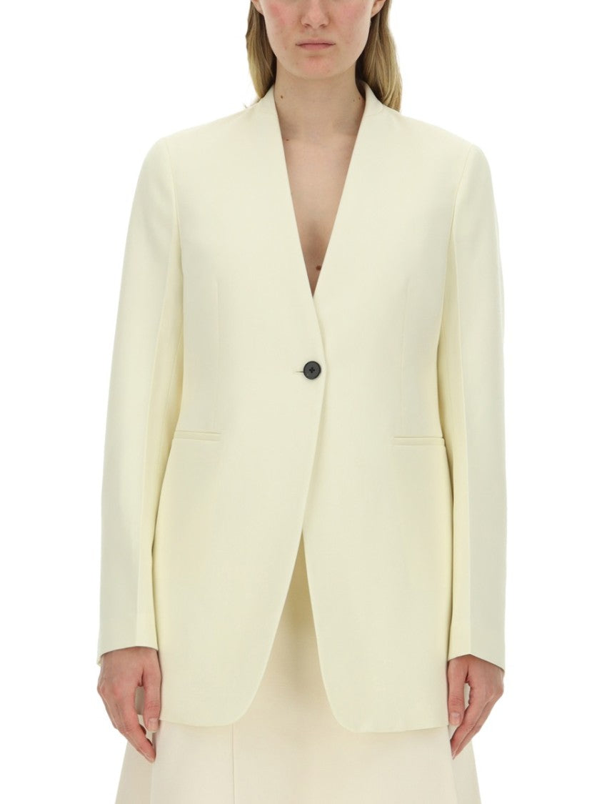 Jil Sander Single Button Tailored Jacket With Notched Lapel