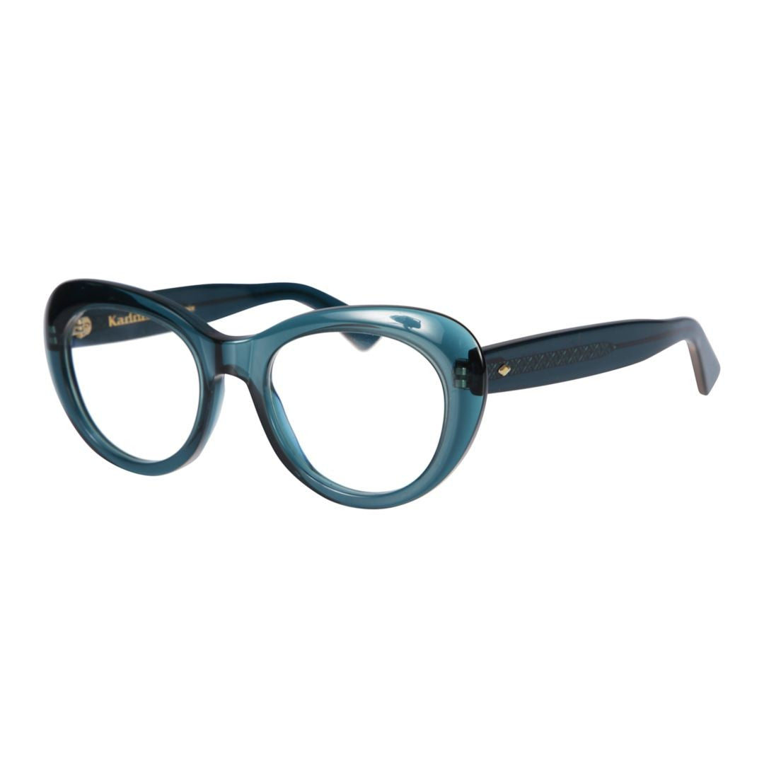 Kador Capri New-V Rounded Cat-Eye Sunglasses With Textured Temples