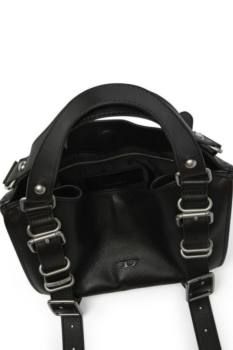 Diesel Black Compact Leather Hobo Shoulder Bag