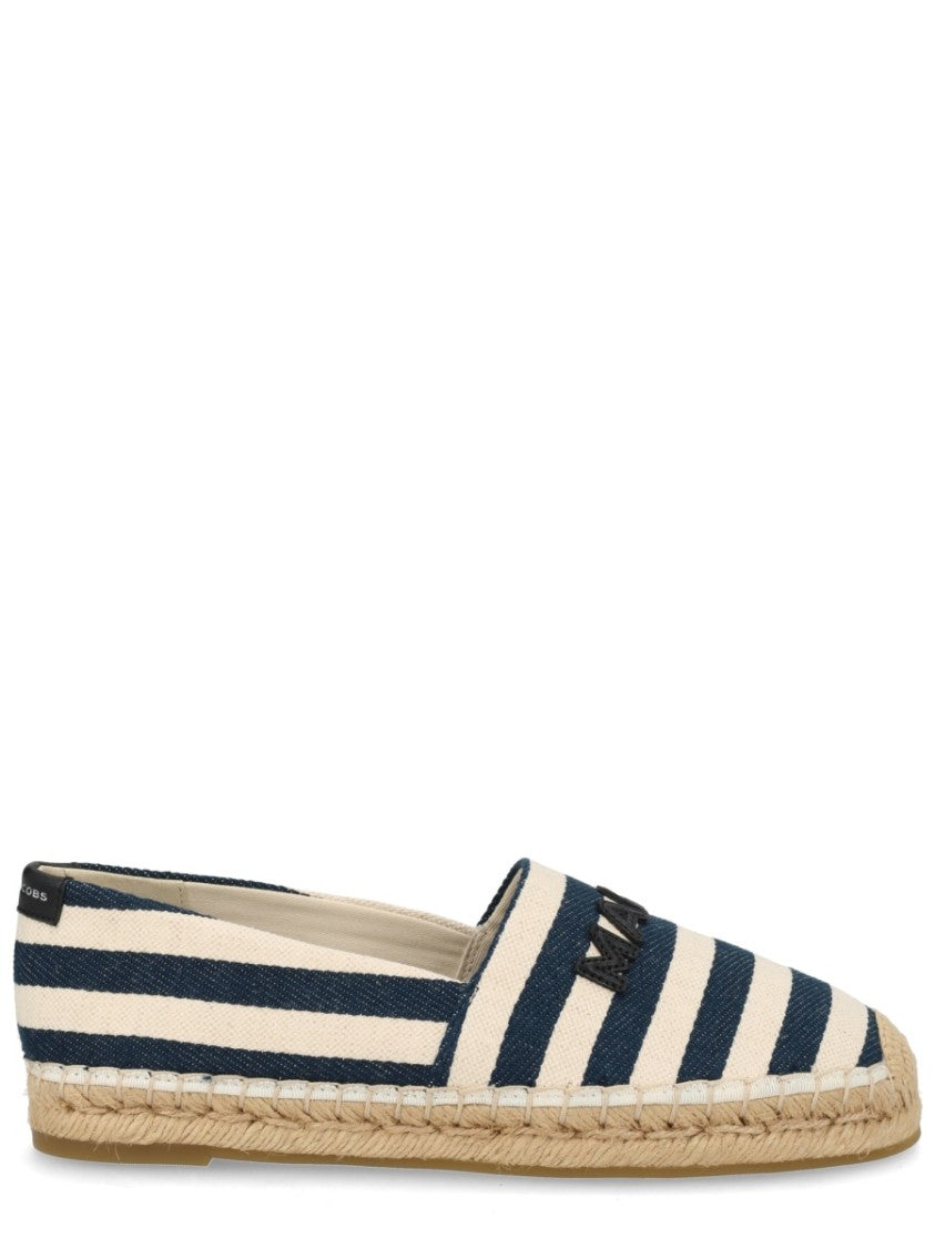 Marc Jacobs Navy Striped Canvas Jute Espadrilles