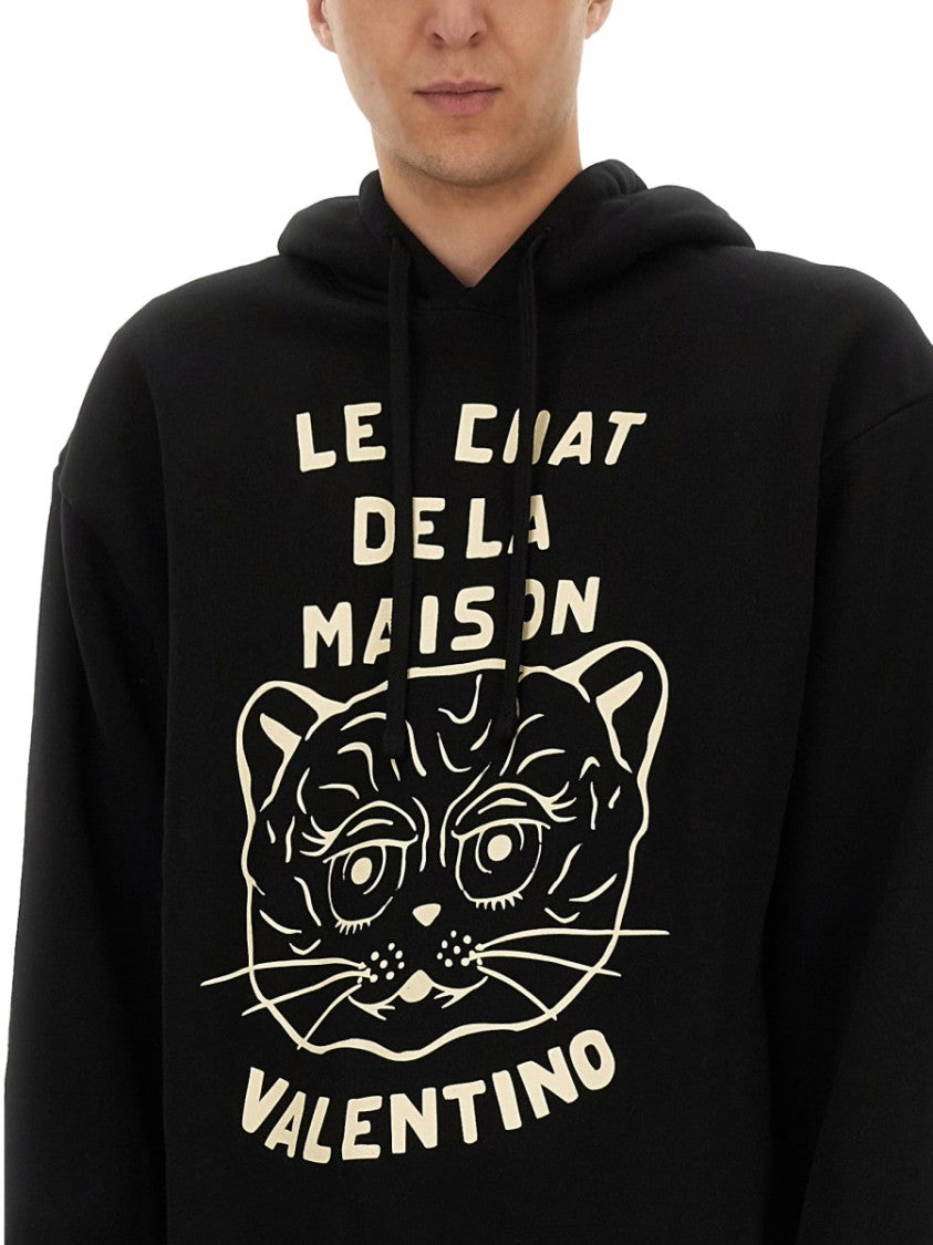 Valentino Le Chat De La Maison' Graphic Cotton Sweatshirt