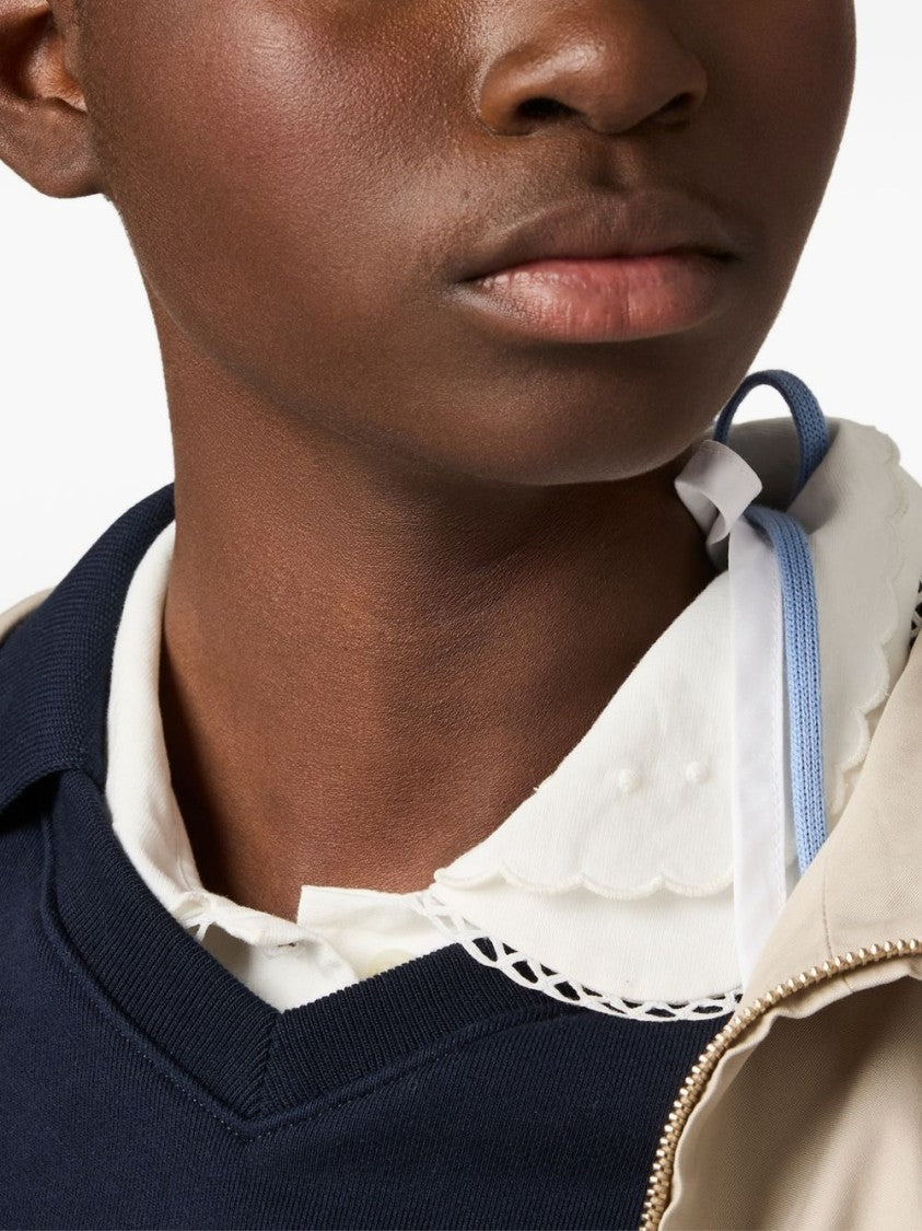Miu Miu White Sleeveless Poplin Collar Shirt