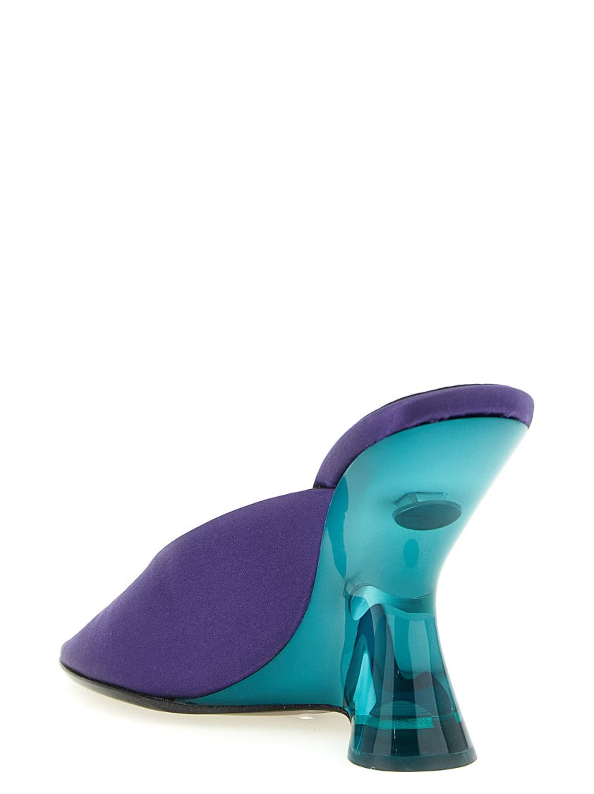 Dries Van Noten Deep Purple Satin Mules