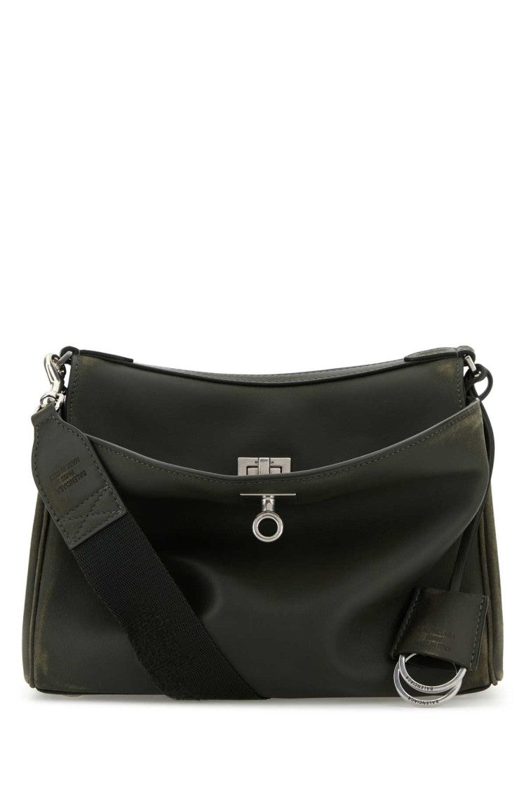Balenciaga Dark Green Leather Small Rodeo Messenger Crossbody Bag