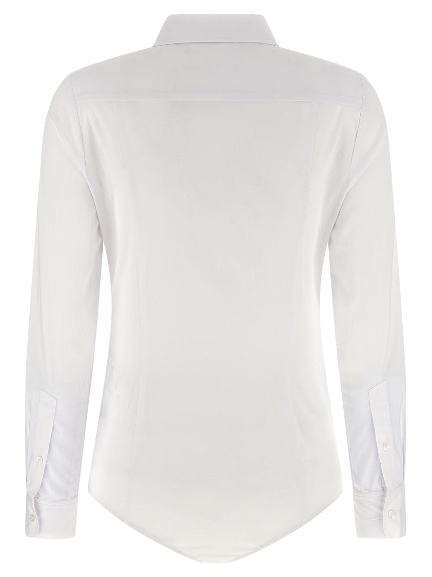 Coperni Shirt-Style Bodysuit With Logo Patch And Concealed Closure