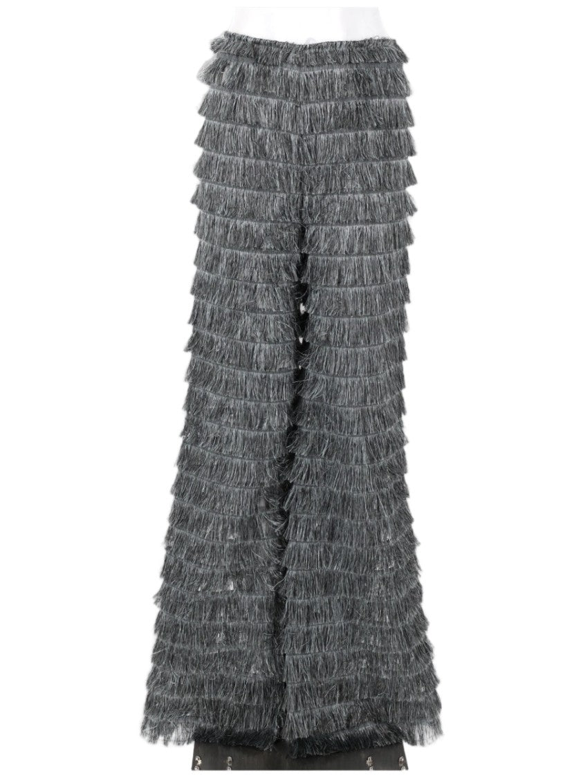 Alberta Ferretti Fringed Fil Coupé Wide-Leg Trousers