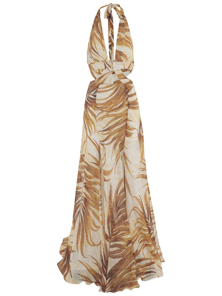 Just Cavalli Long Dress With Tropical Print
