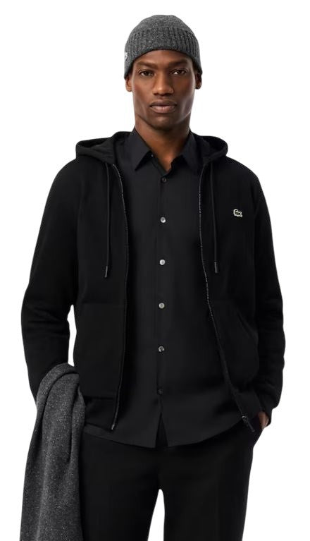 Lacoste Full-Zip Hoodie Adjustable Hood Crocodile Emblem