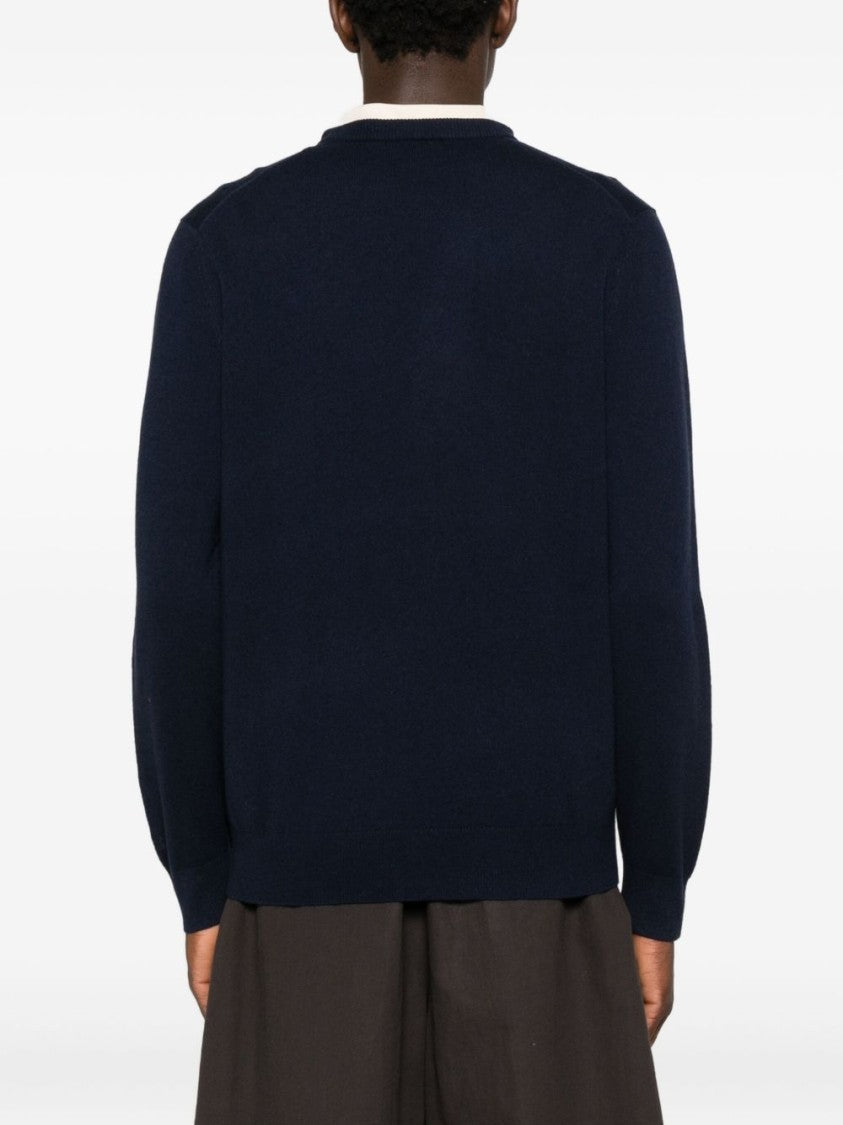 Mc2 Saint Barth Crew Neck Sweater With Apple Embroidery