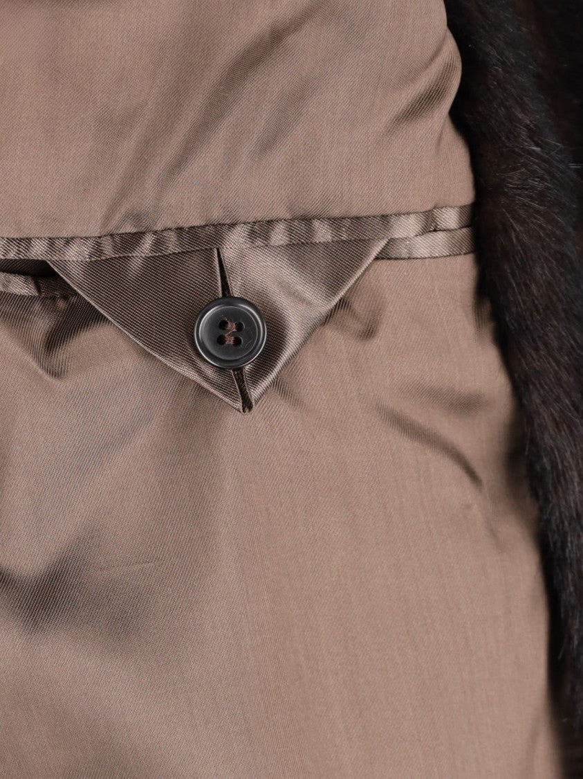Mm6 By Maison Margiela Brown Faux Fur Lined Coat