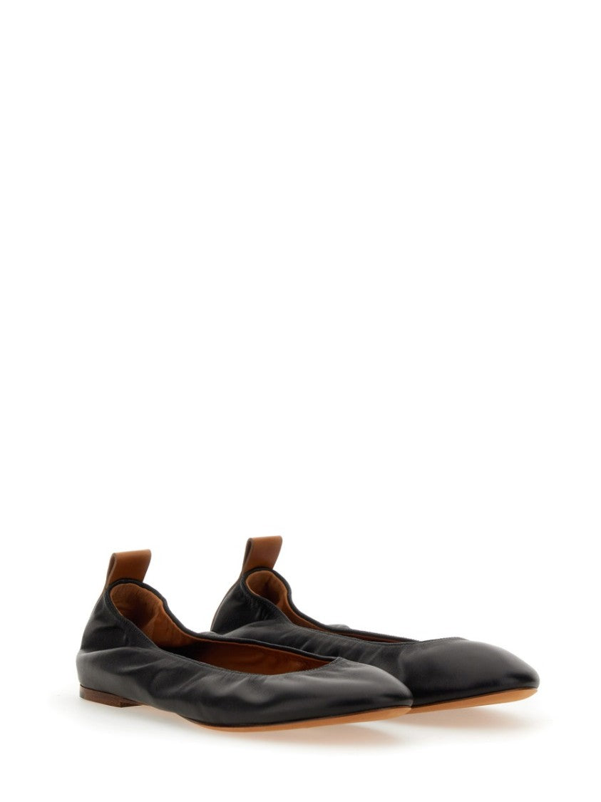 Lanvin Gathered Design Leather Ballerina Flats