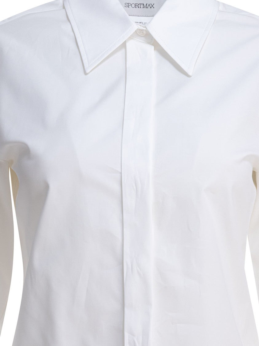 Max Mara White Tailored Shirt With Pointed Collar