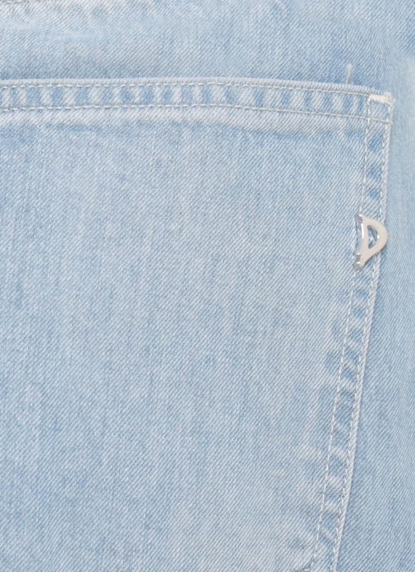 Dondup Blue Alek Monogram Palazzo Jeans