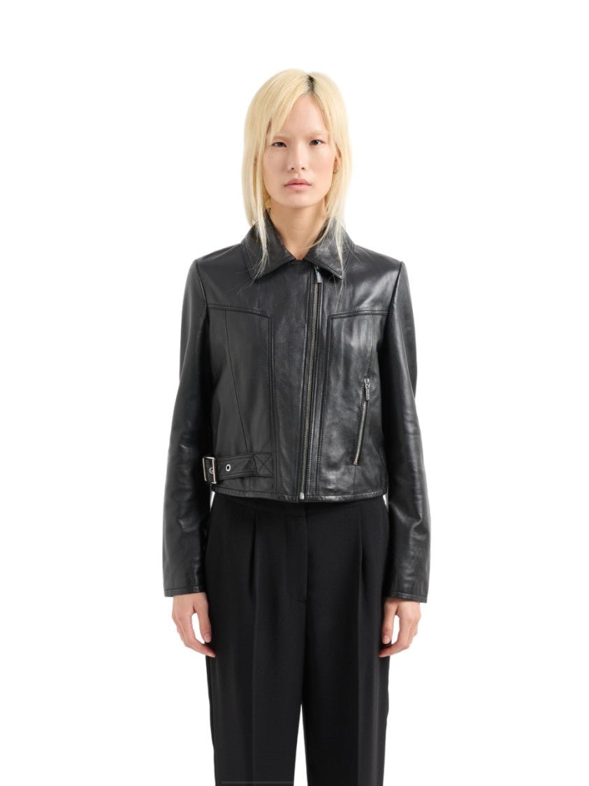 Armani Exchange Black Leather Jacket