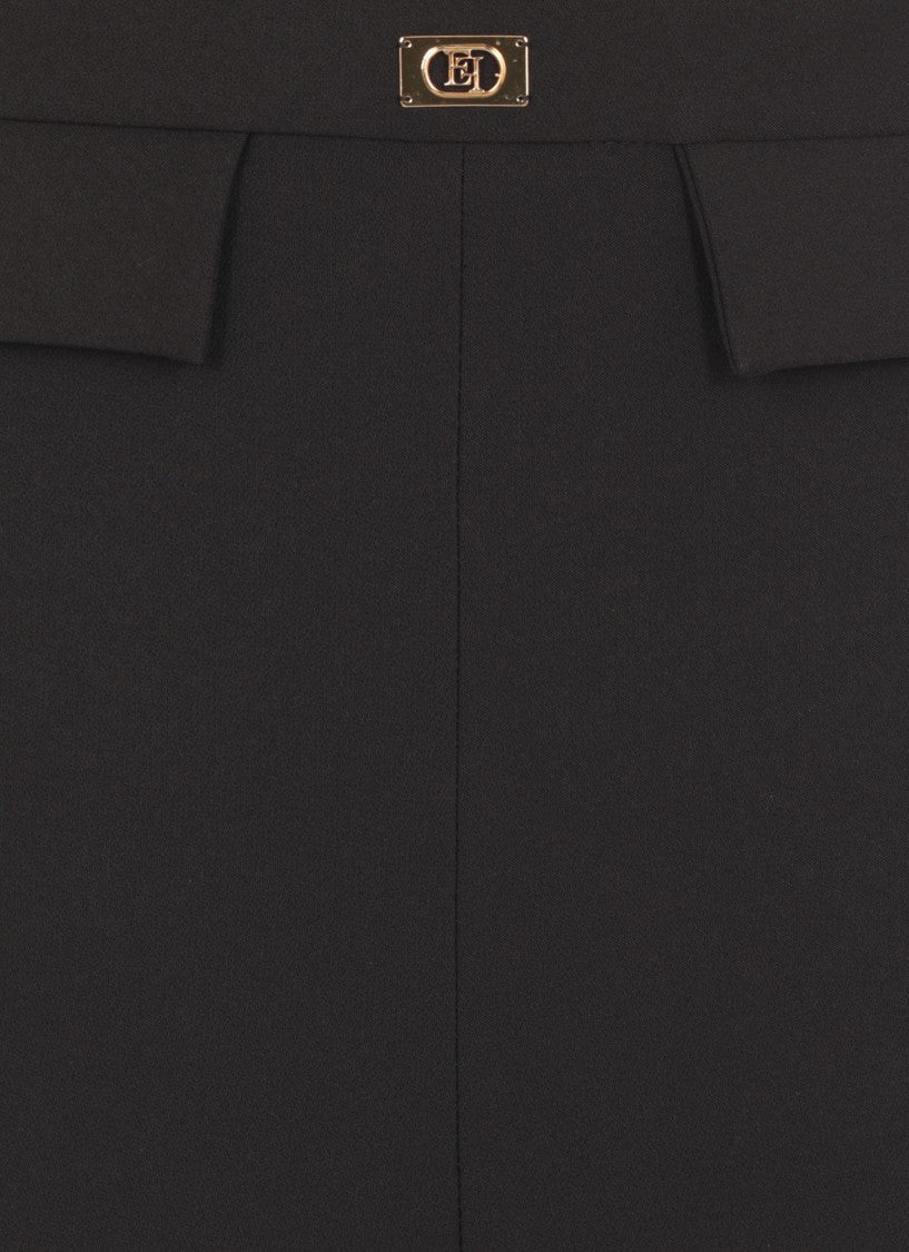 Elisabetta Franchi Tailored Black Crêpe Pants