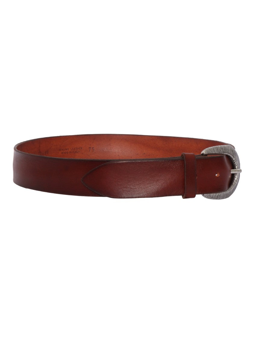 Claudio Orciani Brown Calf Textured Belt