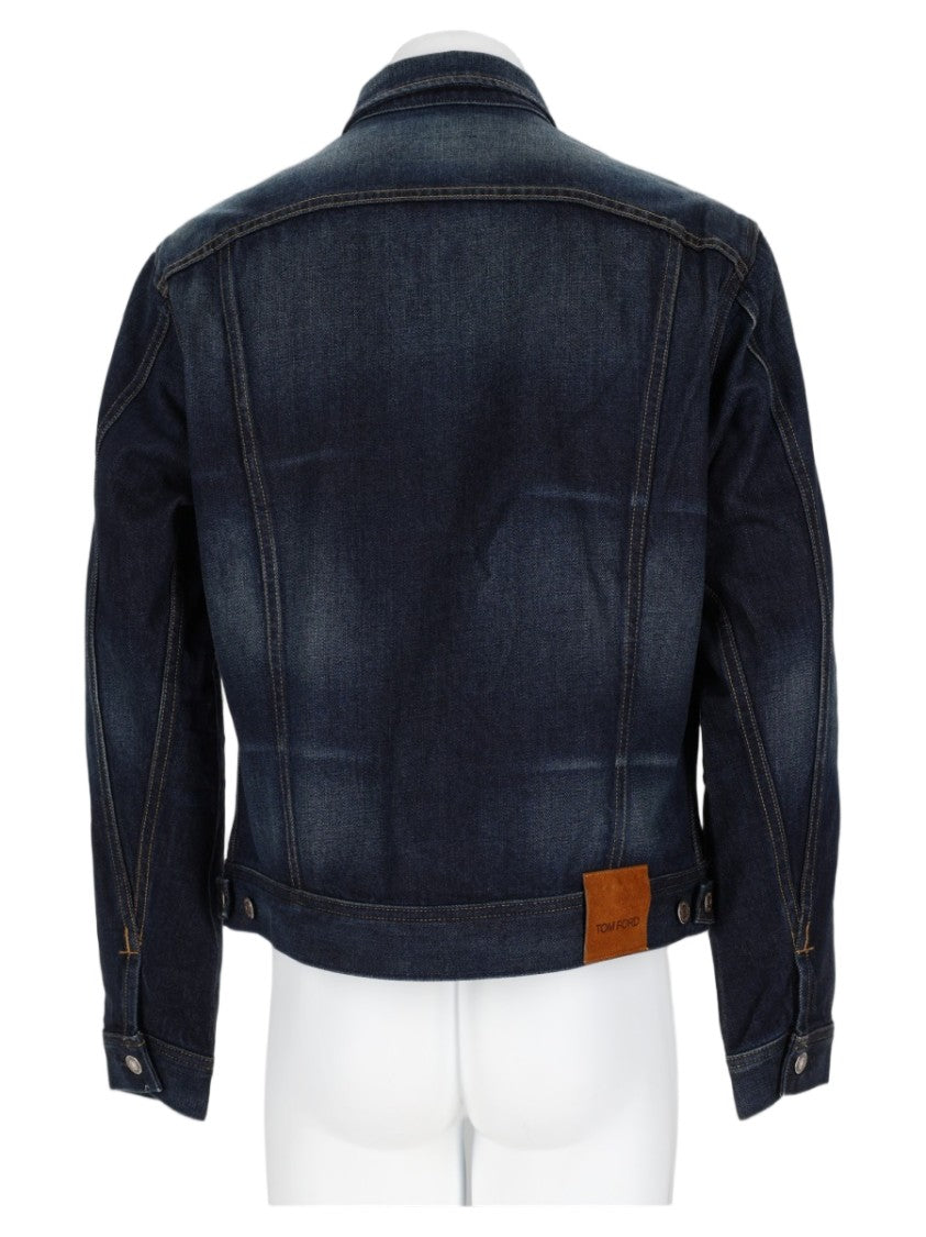 Tom Ford Cropped Dark Indigo Wash Denim Jacket
