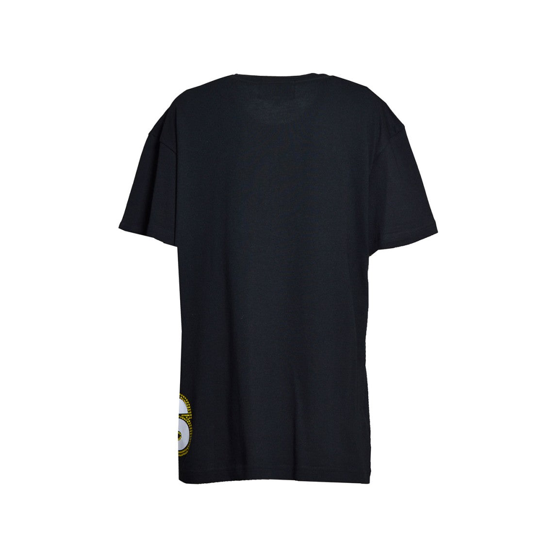 Caban Romantic X Adidas Black Cotton T-Shirt Swarovski Applications