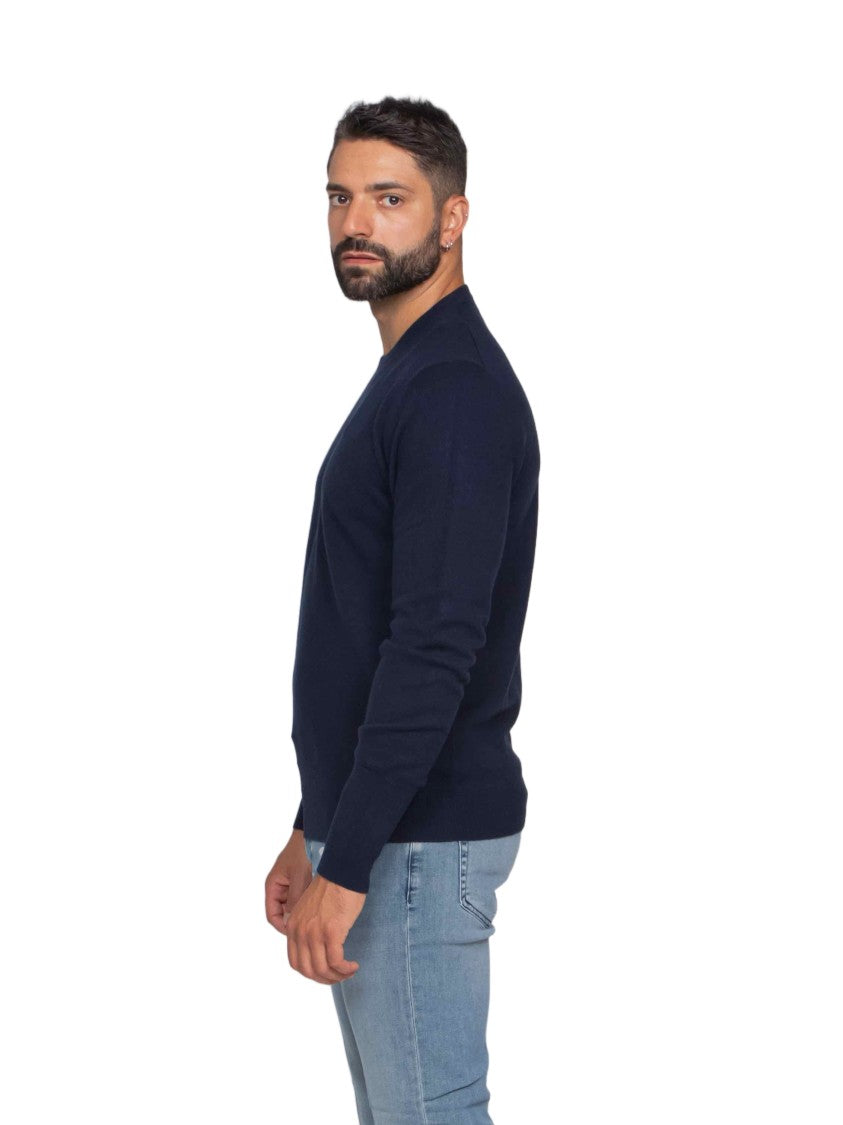 Ballantyne Slim Fit Crew Neck Sweater With Ribbed Details