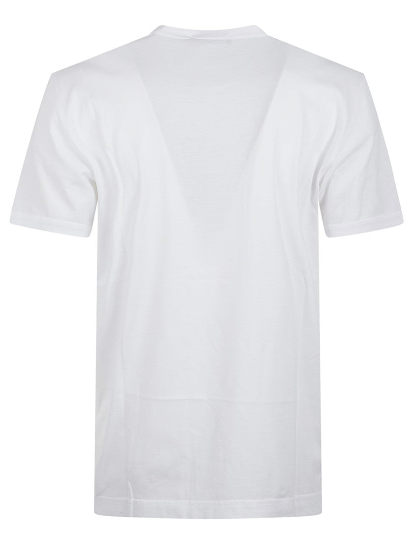 Dolce & Gabbana Plain White Crew Neck Tee With Textured Logo Patch
