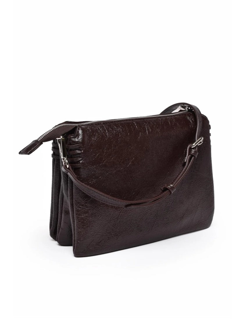 Ermanno Firenze Vivian Shoulder Bag In Textured Polyurethane With Adjustable Strap