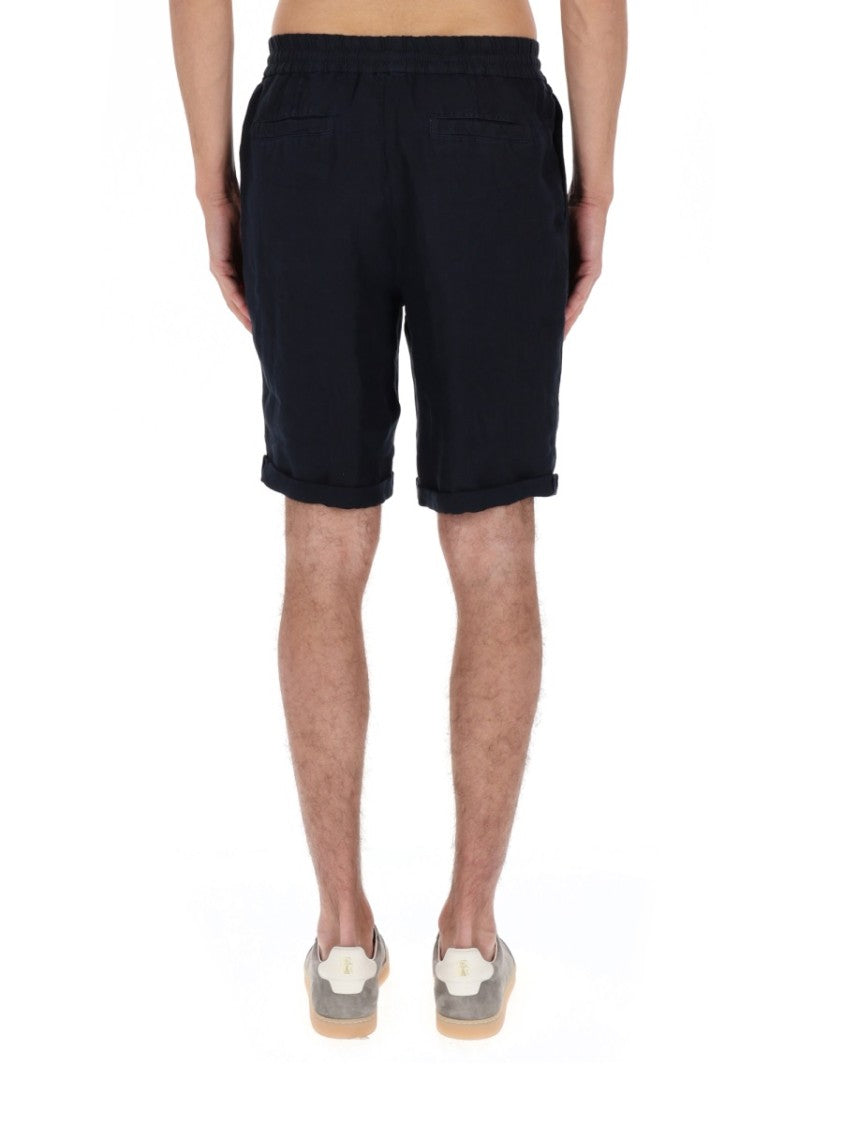 Brunello Cucinelli Relaxed-Fit Elastic-Waist Linen Bermuda Shorts