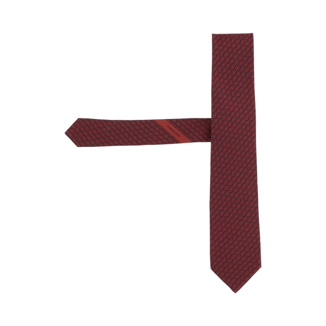 Salvatore Ferragamo Red Patterned Silk Tie