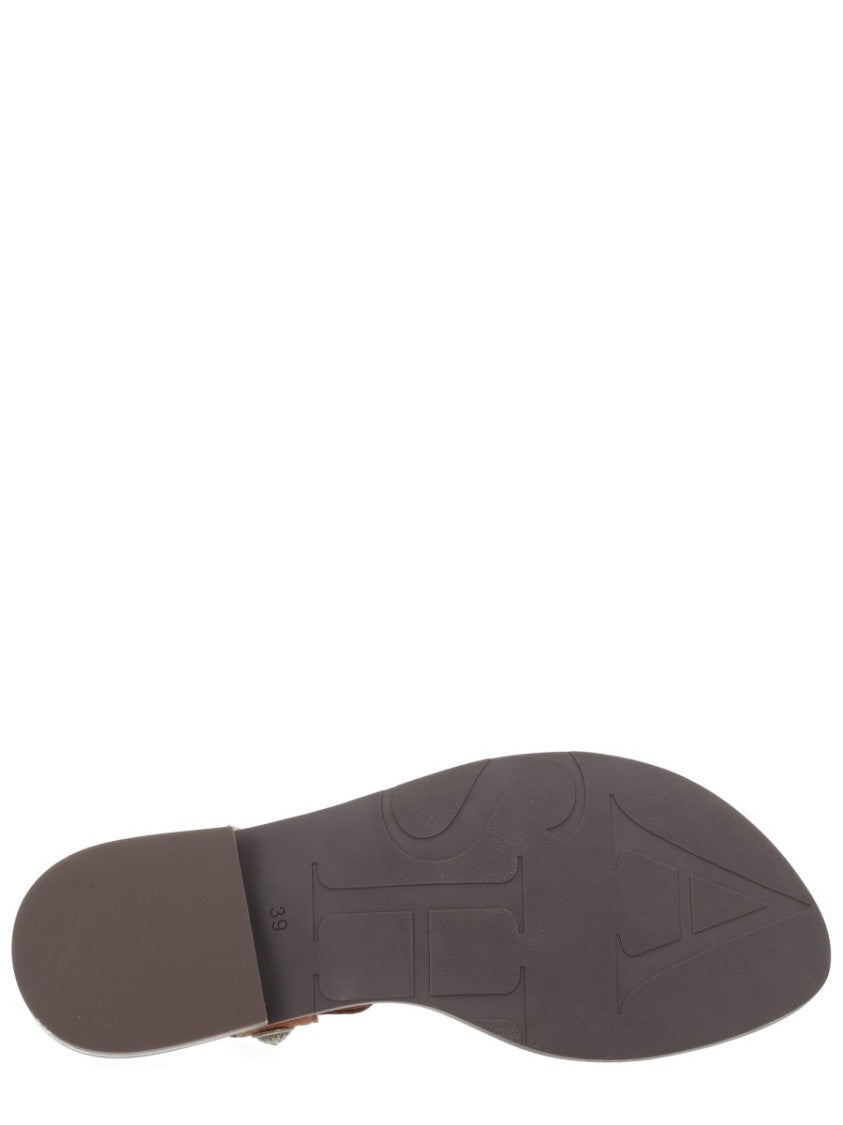 Ash Phanny T-Strap Studded Leather Sandals