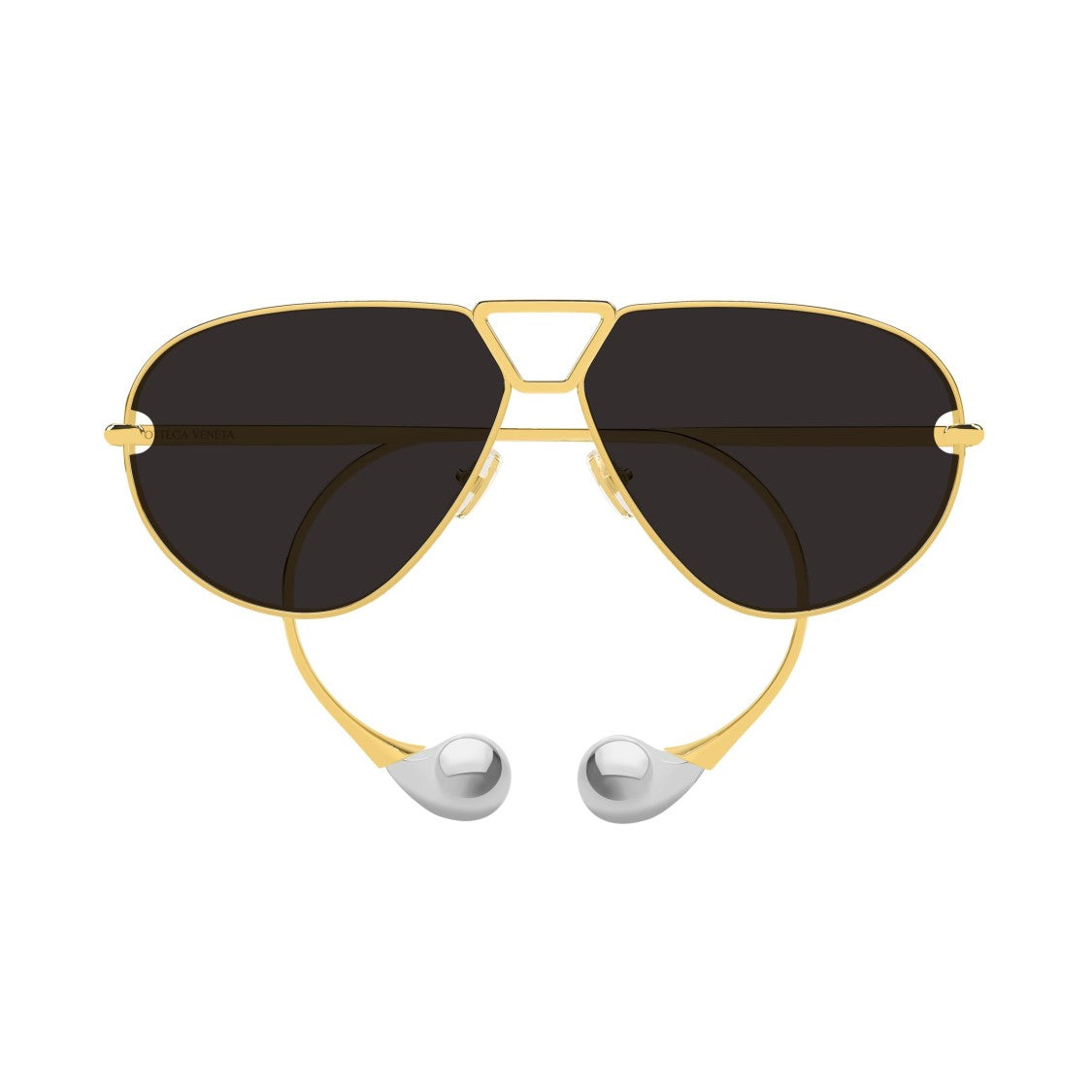 Bottega Veneta Bv1437s Aviator Sunglasses With Gold Metal Frame