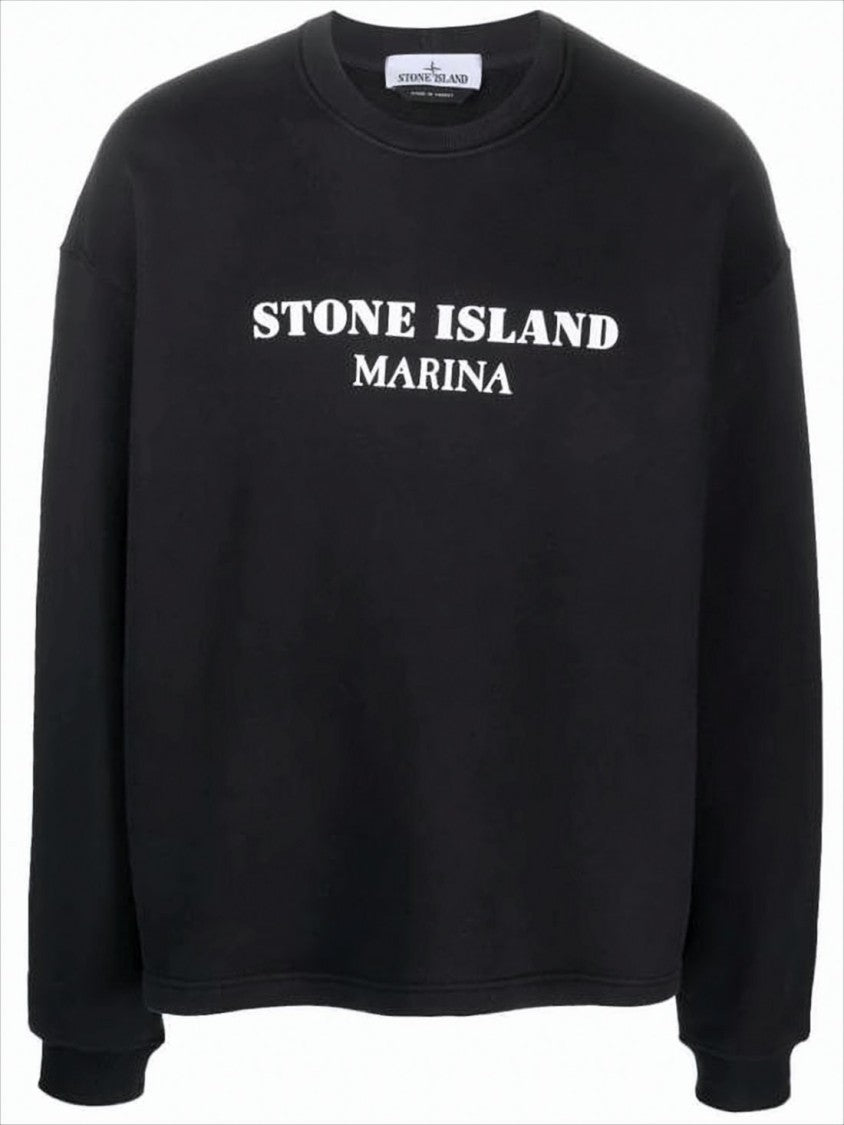 Stone Island Relaxed Fit Long-Sleeve Black Sweatshirt