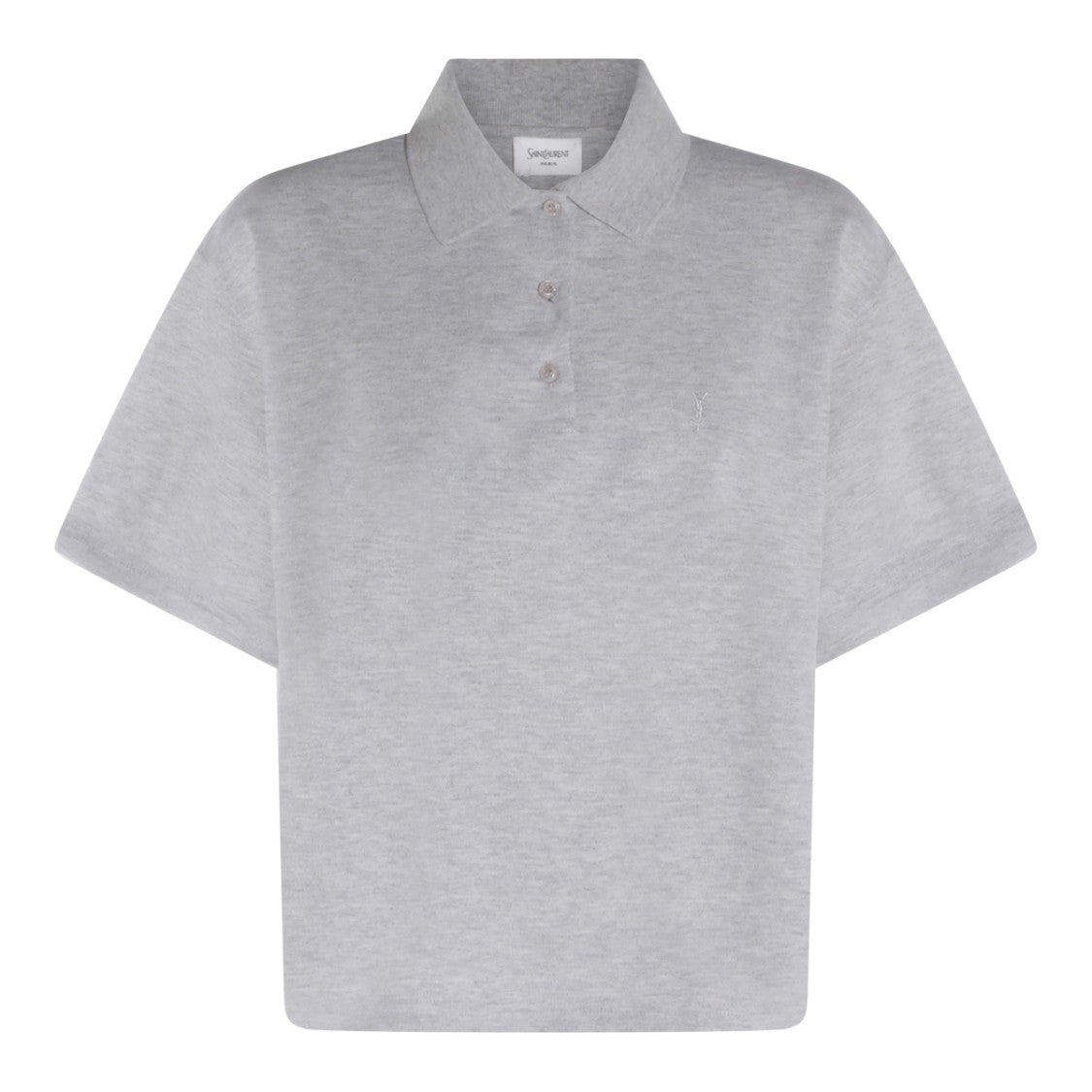 Saint Laurent Grey Cotton Polo Shirt