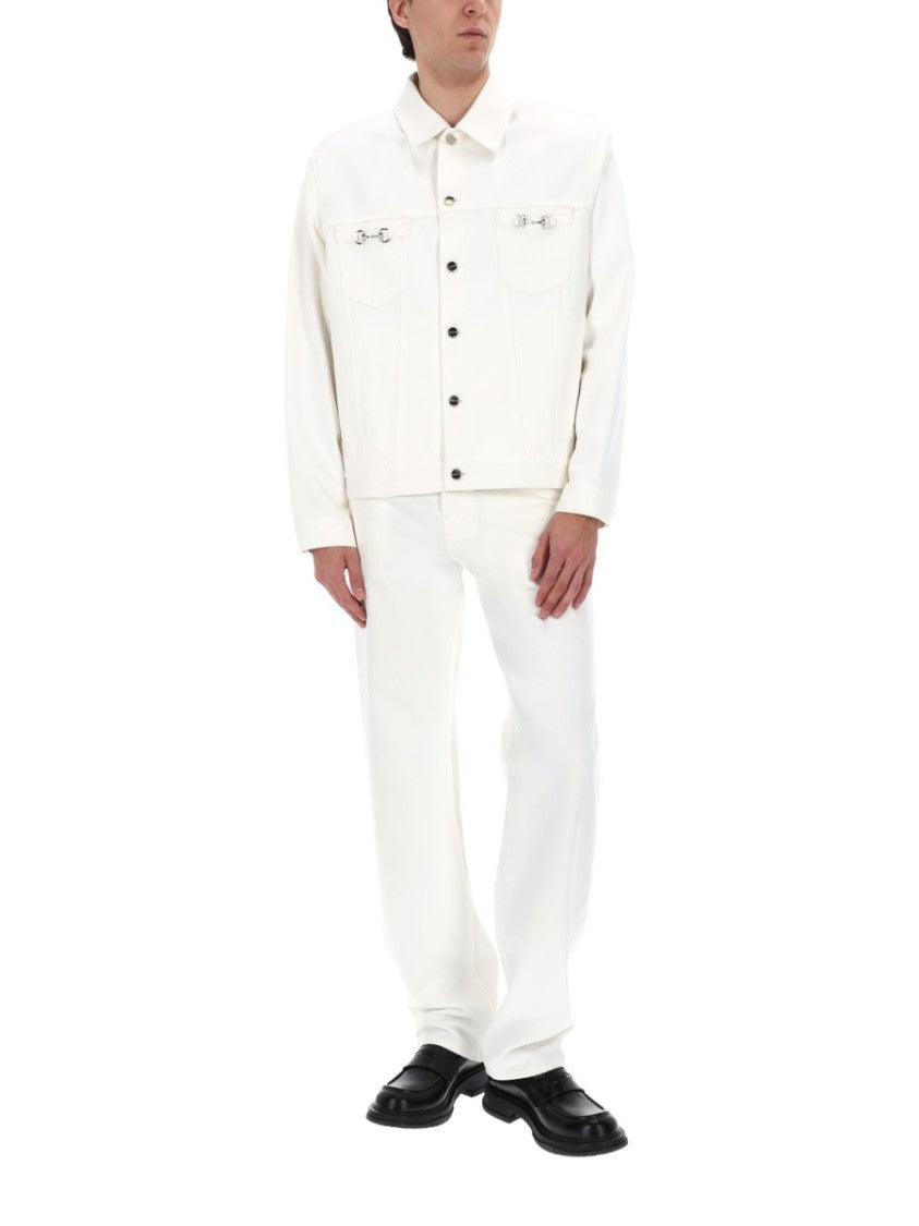 Gucci Off-White Loose Fit Cotton Jeans