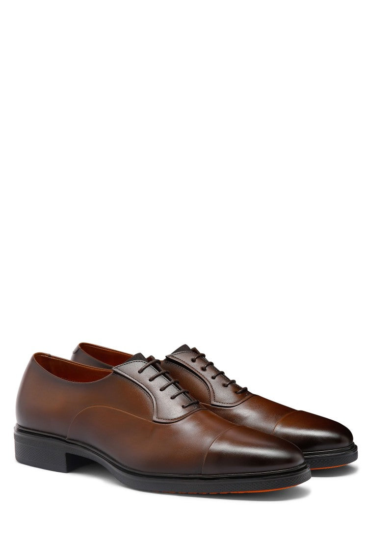 Santoni Easy Leather Lace-Up Shoes