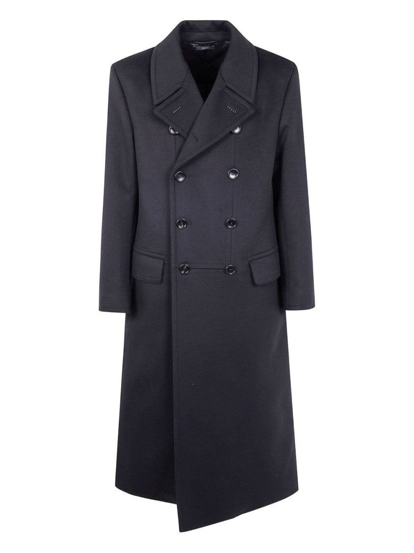 Tom Ford Long Double-Breasted Virgin Wool And Cashmere Coat