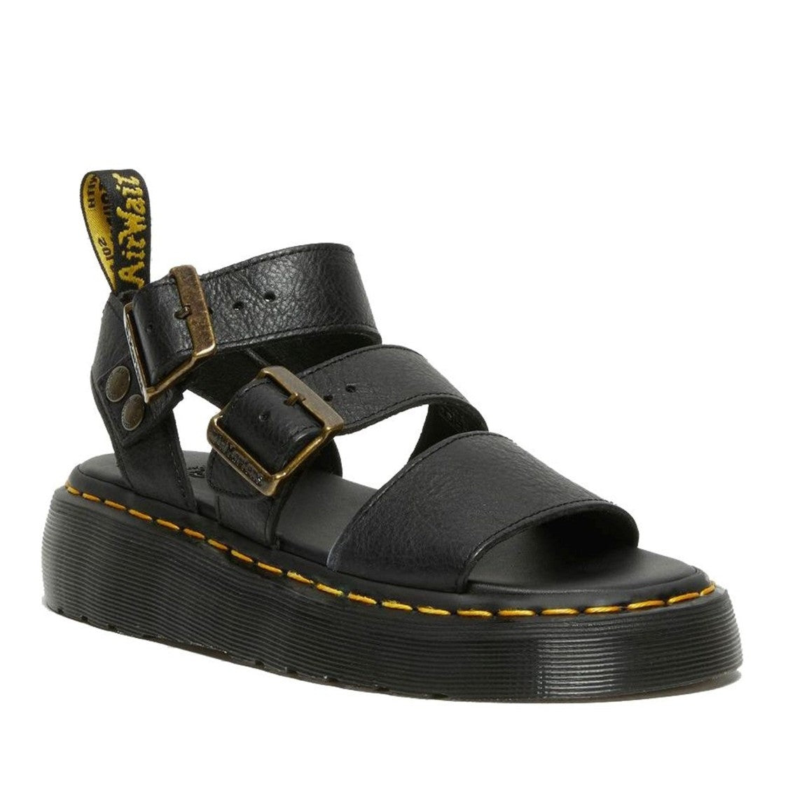 Dr. Martens Black Gryphon Quad Pisa Chunky Platform Sandals