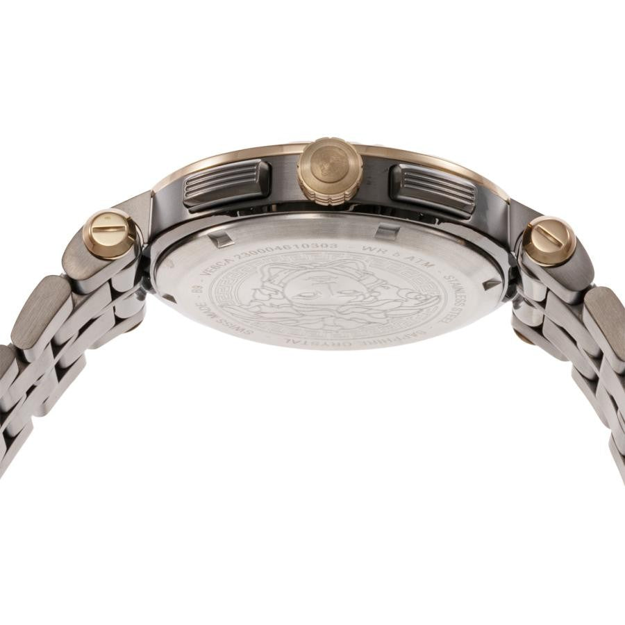Versace Aion Chronograph Watch With Black Dial And Gold-Tone Accents